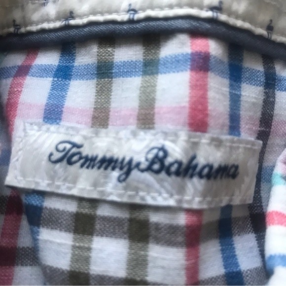 TOMMY BAHAMA Men’s Shirt Multicolored Plaid Long Sleeves Button Up Size M - Picture 4 of 7